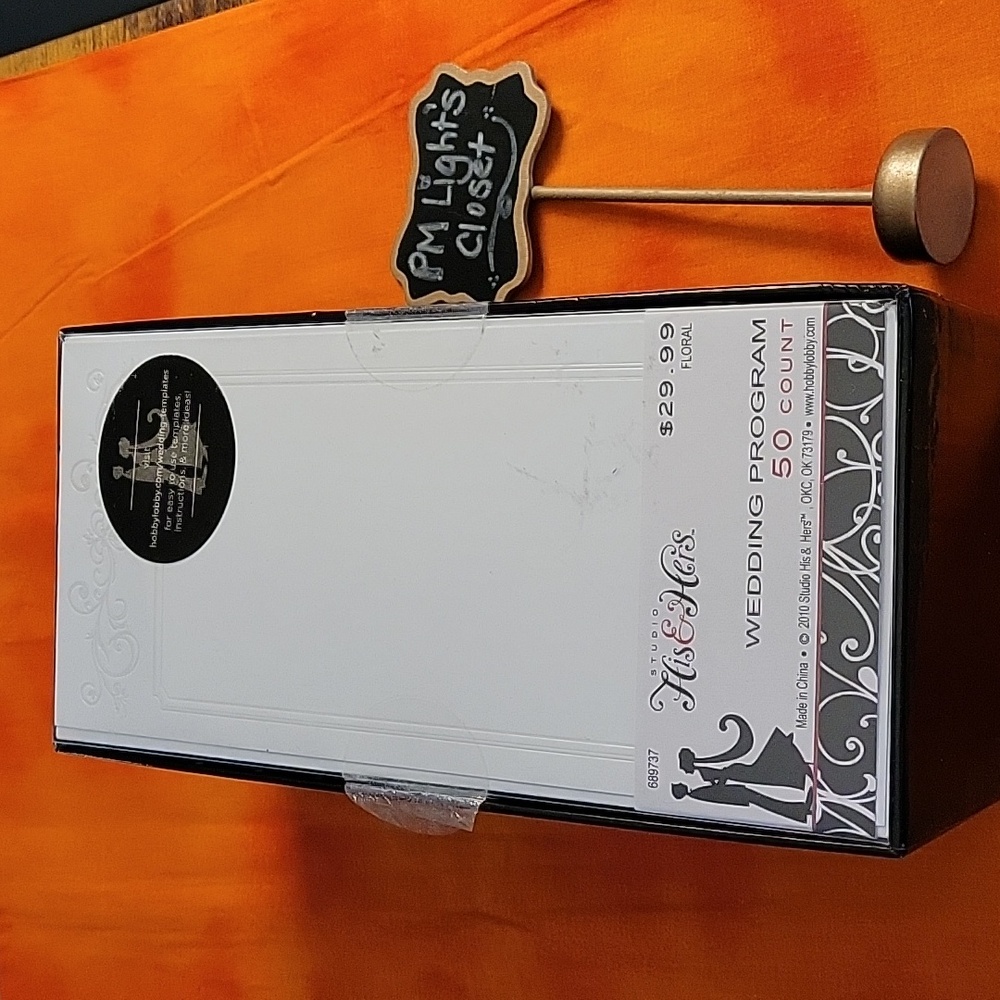 Studio His & Hers 50 Wedding Programs New White Embossed